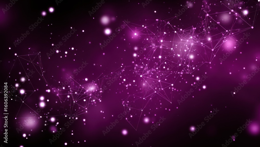 Obraz premium Abstract network design in deep purple.
