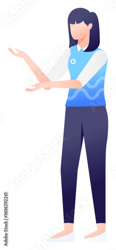 woman showing pointing at something