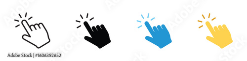 Hand click icon set. pointer sign and symbol. hand cursor icon , 