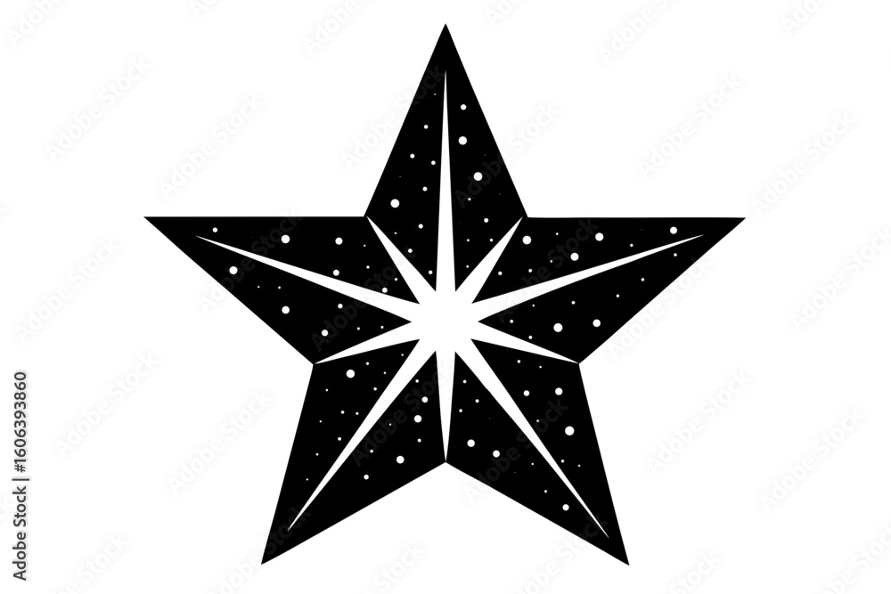 Obraz premium Vector art of silhouette of silver star on a white background