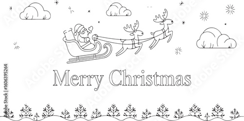 Christmas Sleigh Ride Icons  Santa with Moose, Reindeer Troop, Gift Delivery Scenes, and Holiday Silhouettes Vector Pack Christmas Sleigh Ride Icons  Santa with Moose, Reindeer Troop, Gift Delivery 