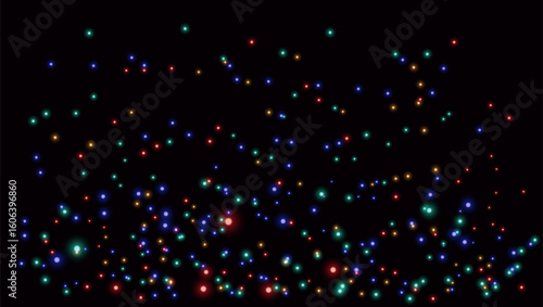 Abstract light background. Multicolor Sparkle on Black Background.