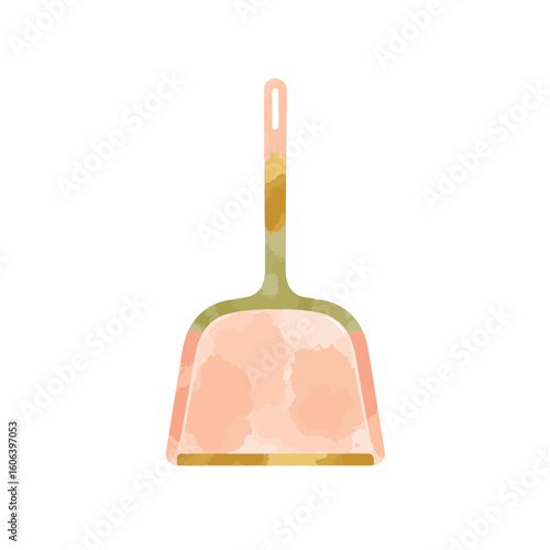 Pastel dustpan design on white background, home decor concept
