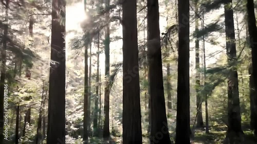 Sunlit Coniferous Forest.