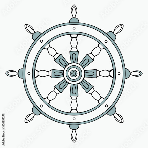 Buddhist Dharma Wheel Symbol with Intricate Design for Spiritual Blogs, Meditation Websites, Cultural Education, and Awareness Campaigns  