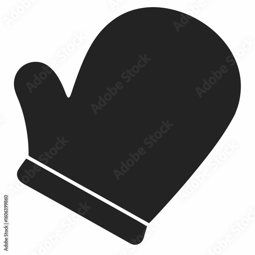 Silhouette of a baking mitt isolated on white background