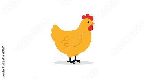 Adorable golden chicken stands proud, perfect for farm-fresh branding and fun projects with a touch of whimsy