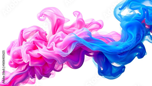 blue and pink wave of smoke