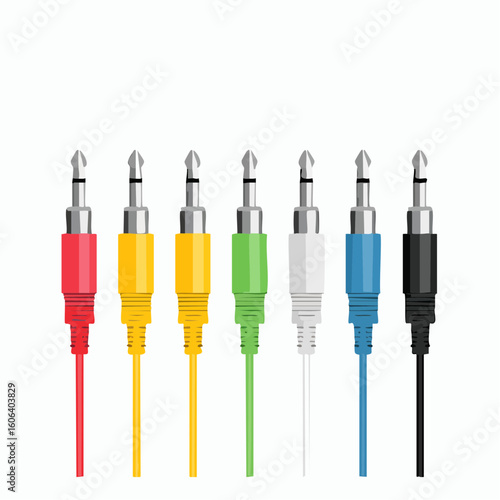 Colorful Audio Jack Plugs for Connecting Electronic Devices