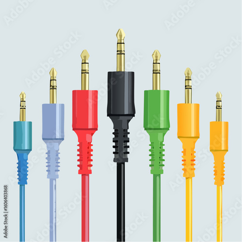 Colorful Audio Cables A Collection of Jack Plugs for Connectivity