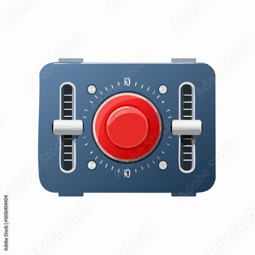 Simple Vector Illustration of a Sound Mixer Control Panel