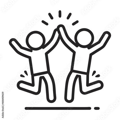 happy jumping people