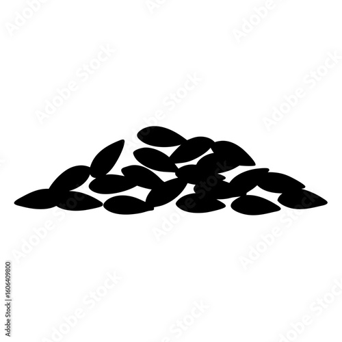 Pile of Seeds Silhouette Represents Agriculture, Harvesting, and Plant Life