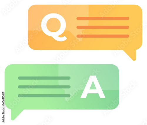 question and answer speech bubbles icon