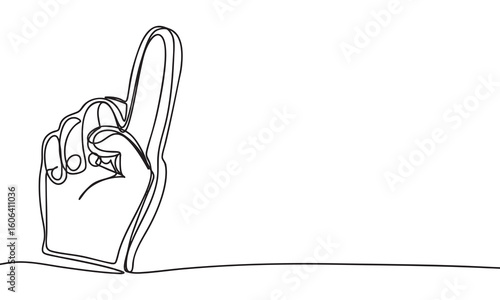 One-finger fan gesture in continuous line art