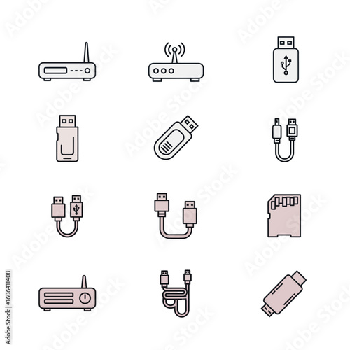 Computer Hardware and Connectivity Icons