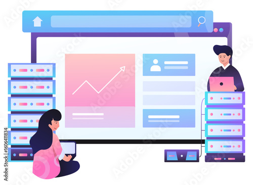 web hosting service illustration