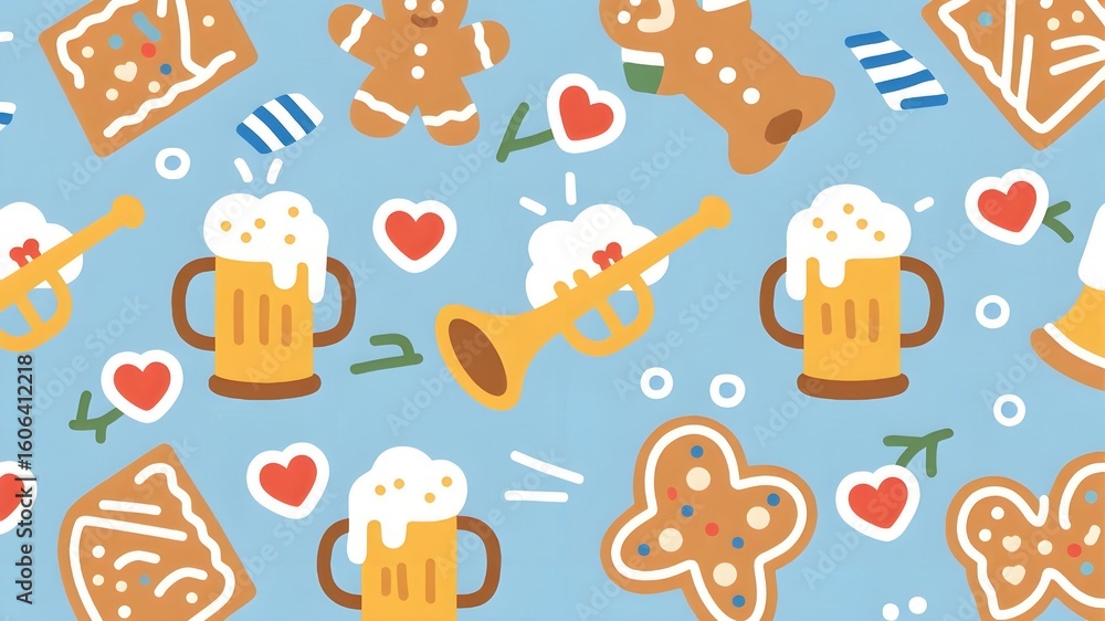 Fototapeta premium seamless pattern with beer mugs