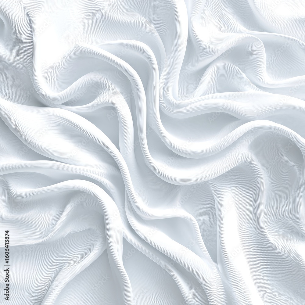 Obraz premium White silk fabric, draped and rippled