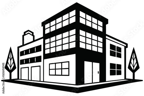 company building icon vector