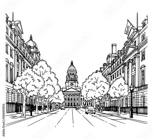 Pall Mall, London  - Historic street with royal and gentlemen's clubs