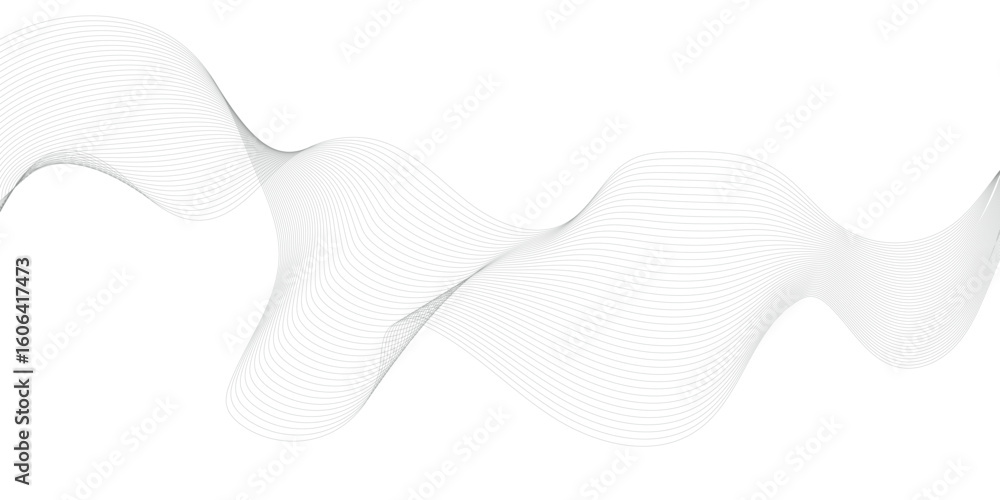 Fototapeta premium Abstract wave element for design. Digital frequency track equalizer. Stylized line art background. Vector illustration. Wave with lines created using blend tool.