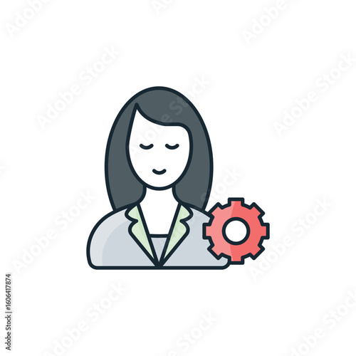 HR Management icon design with white background stock illustration