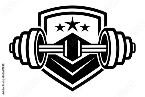 dumbbell black and white silhouette
