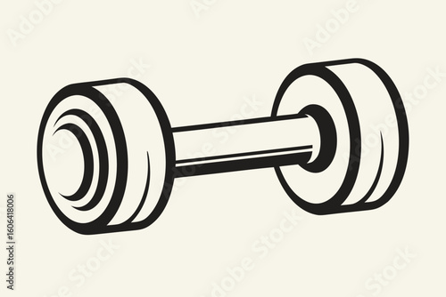 dumbbell black and white silhouette