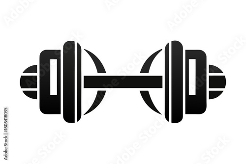 dumbbell black and white silhouette