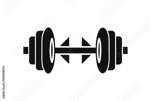 dumbbell black and white silhouette