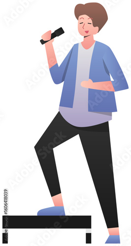 vocalist singing illustration