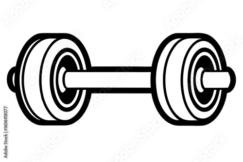 dumbbell black and white silhouette