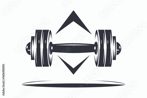 dumbbell black and white silhouette