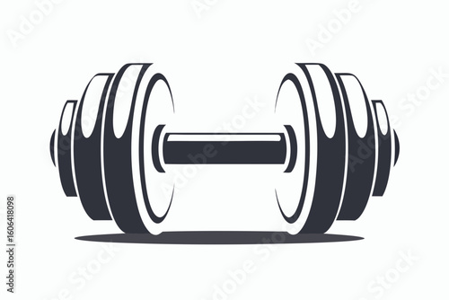 dumbbell black and white silhouette