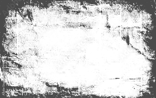 Wallpaper Mural Grunge retro newspaper print texture, faded letters and dust particles, distressed old paper surface ideal for backgrounds, overlays, and digital artwork. Torontodigital.ca