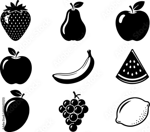 Vector art of assortment of fresh and healthy fruits