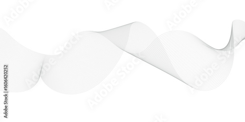 Dynamic sound wave isolated on white background. Musical particle pulsing. Black energy flow concept. business background lines wave abstract flowing stripe and curve