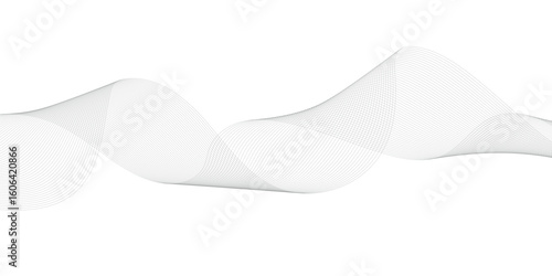 Abstract platinum gradient wave element for design. Digital frequency track equalizer. Stylized line art background. Vector illustration.