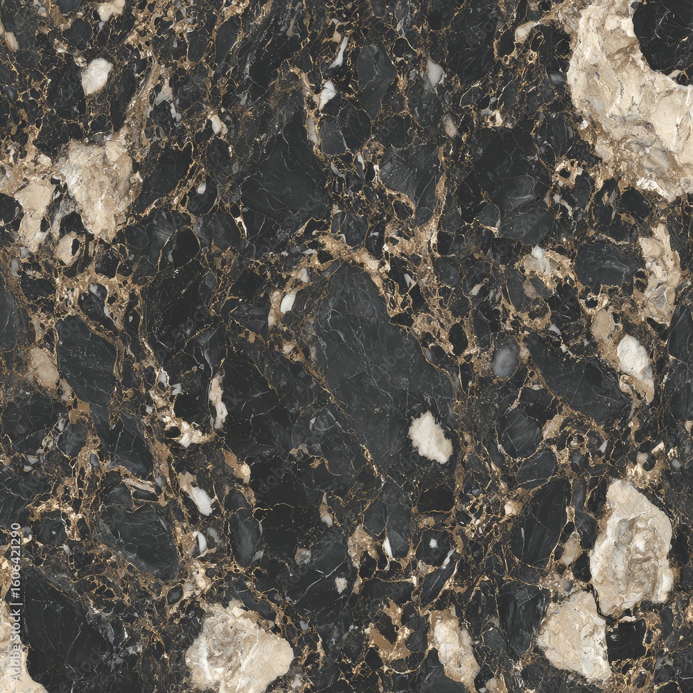 Naklejka premium Dark stone with gold veins (1)