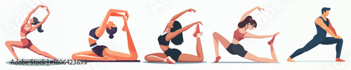 vector of a female stretching