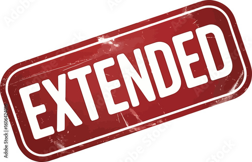 Red Extended Grunge Sign with White Text on Isolated Background