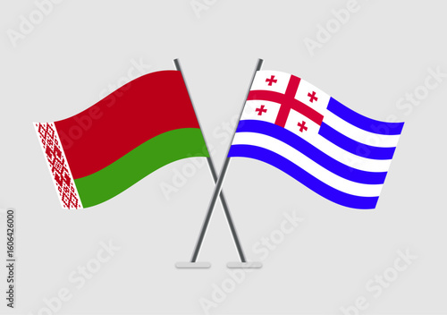 Belarus and Ajaria vector flags isolated on light background