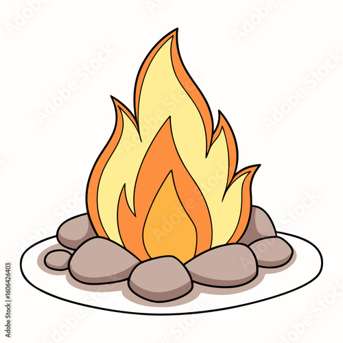 Fire Pit or Bonfire  Cozy Autumn AI Vector Design for Seasonal Decor