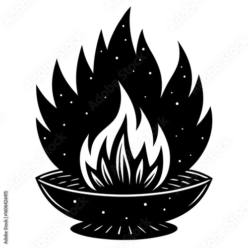 Fire Pit or Bonfire  Cozy Autumn AI Vector Design for Seasonal Decor