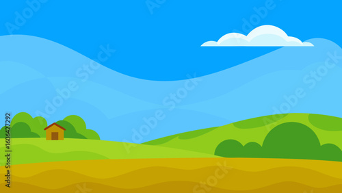 Rural Landscape with Clear Blue Sky