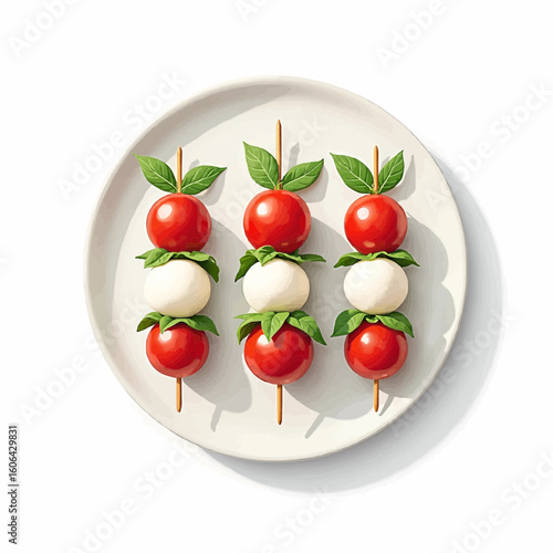 Fresh caprese skewers prepared with ripe tomatoes, creamy mozzarella, and vibrant basil for a delightful summer appetizer experience