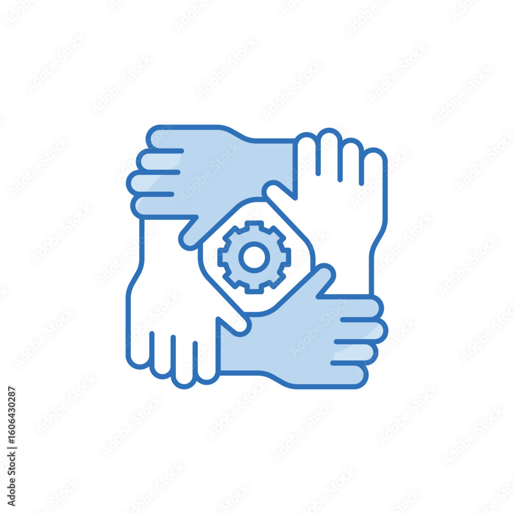 Fototapeta premium Teamwork icon design with white background stock illustration