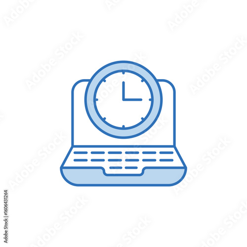 Office Time Clock icon design with white background stock illustration