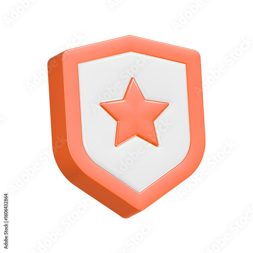 3D shield with star review rendering gold color Free Download 3D shield with star review rendering gold color - GFXLoad